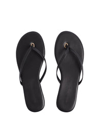 Leather Flip Flops Black