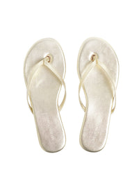 Leather Flip Flops Gold