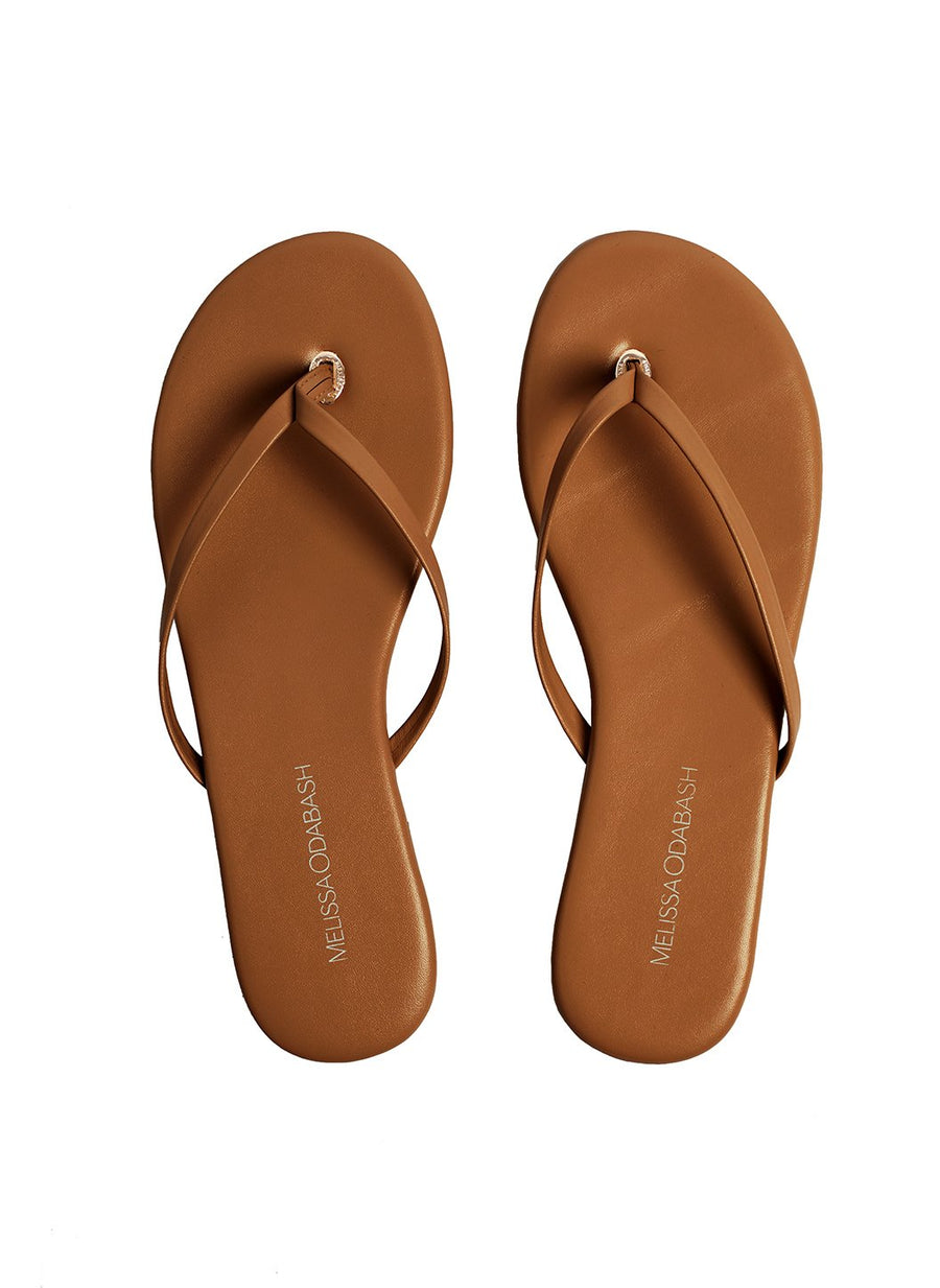 Leather Flip Flops Tan