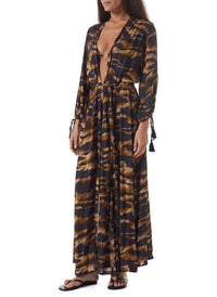 gabby safari open front long kaftan model_F