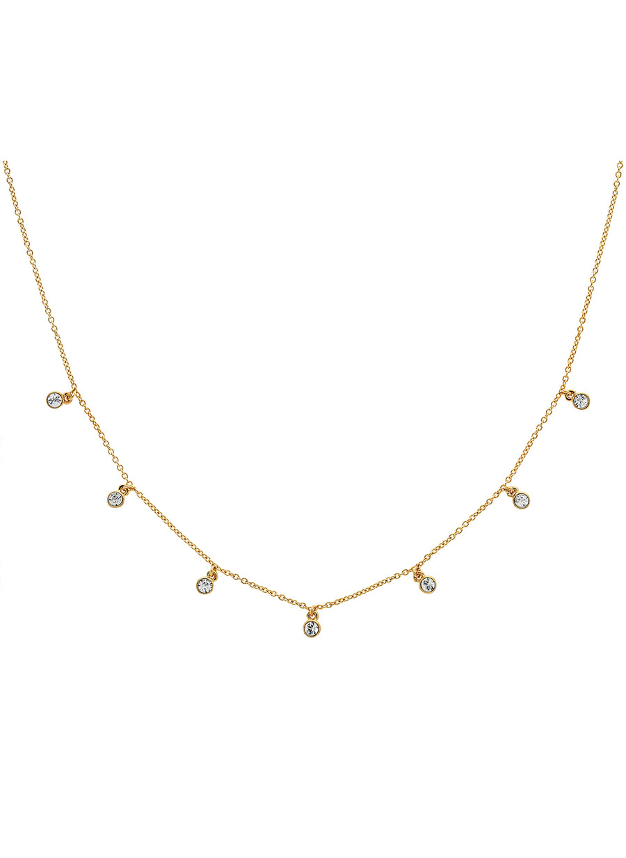 Gold Crystal Droplet Necklace