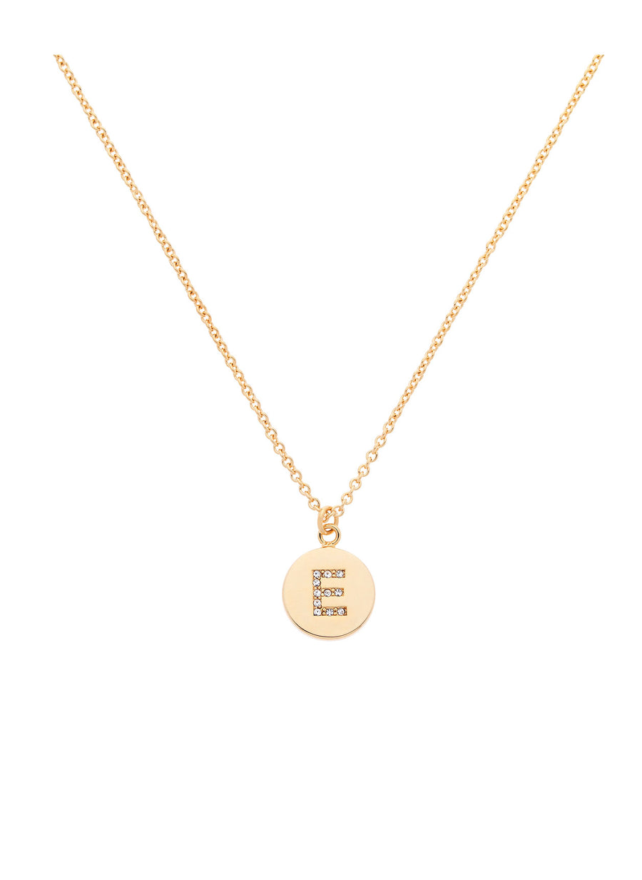 Gold Swarovski Letter 'E' Pendant