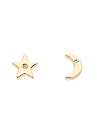 Gold Swarovski Moon/Star Earrings