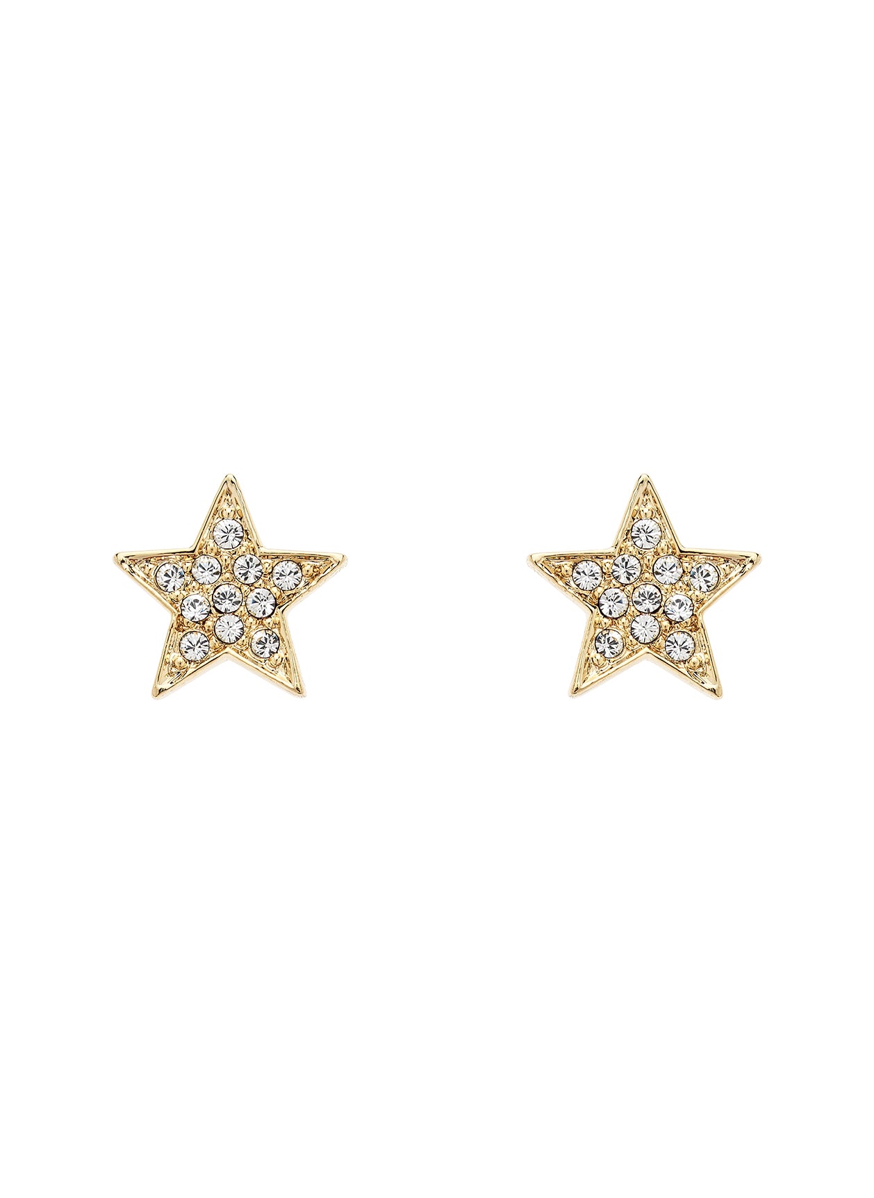 Gold Crystal Star Earrings