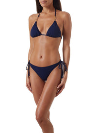 gorda navy mazy link trim triangle bikini model_F