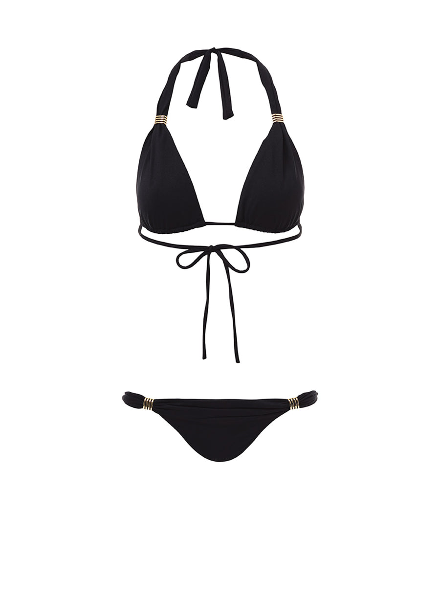 Grenada Black Adjustable Halterneck Bikini