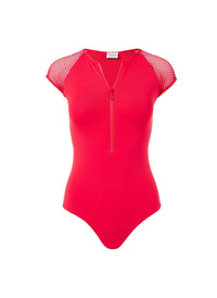 honolua red sports zipup onepiece swimsuit 2019