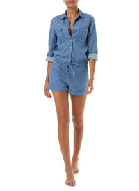 honour blue denim utility playsuit 2019 F