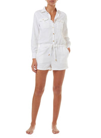 honour white denim utility playsuit 2019 E