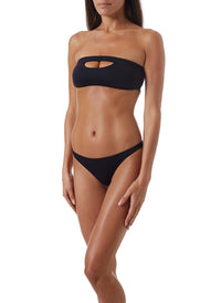 ibiza black slit bandeau bikini model_F