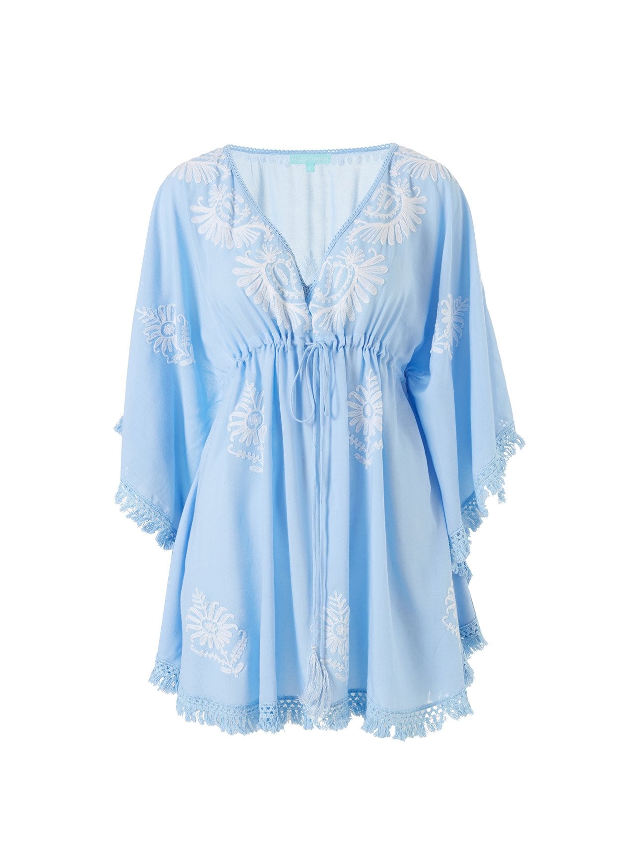 【Melissa Odabash】 Irene embroideredミニドレス Irene Cornflower White Short Kaftan | Official Site