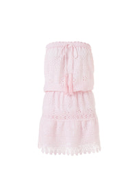 Iris Blush Crochet Embroidered Bandeau Short Dress 2020
