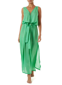 jacquie green laceup belted maxi dress 2019 F