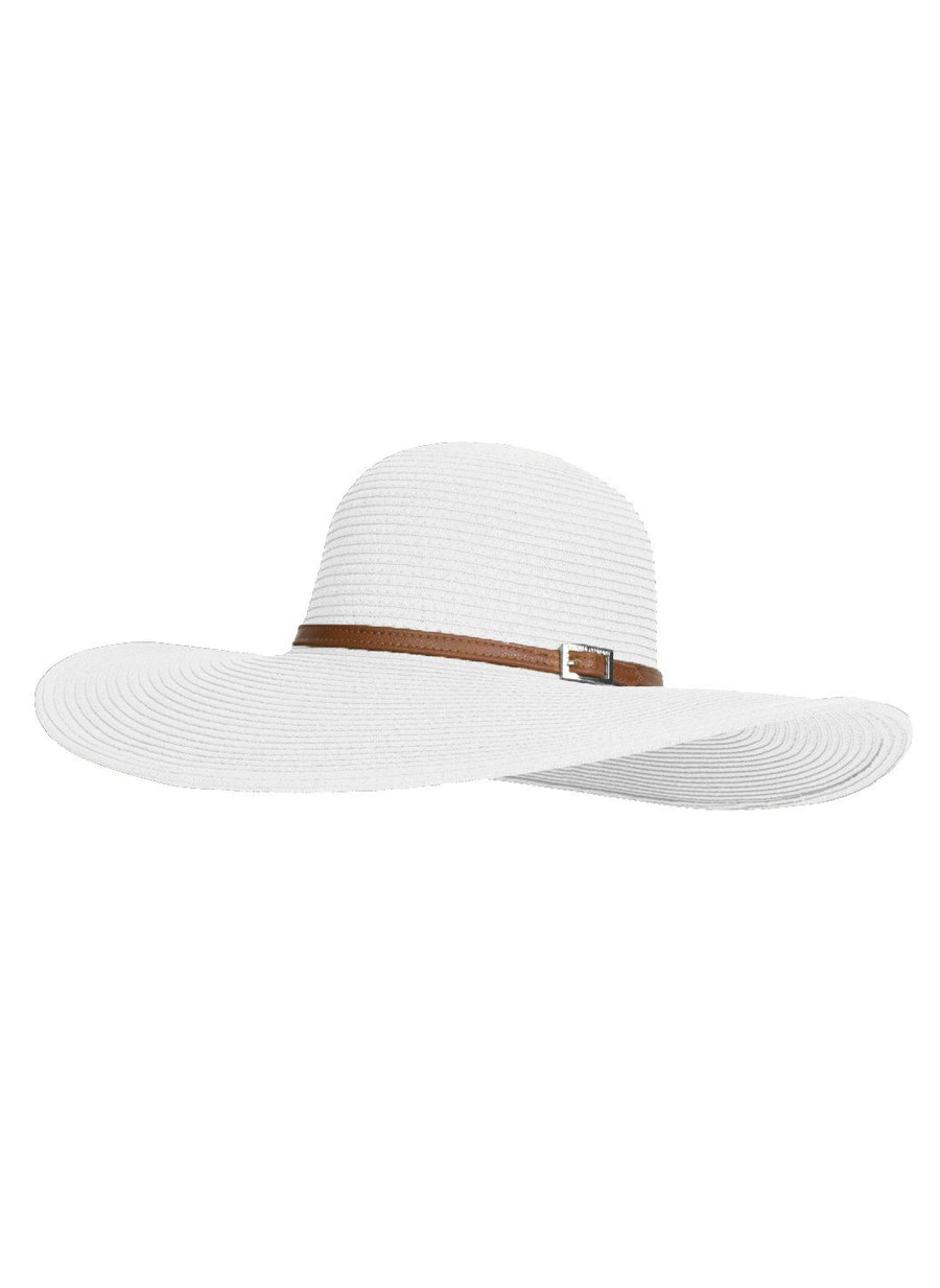 Jemima Wide Brim Beach Hat White