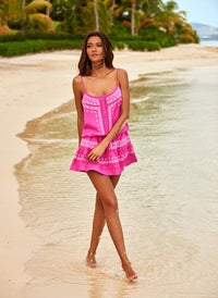 karen-hot-pink-white-embroidered-over-the-shoulder-short-dress-lifestyle-2022-2