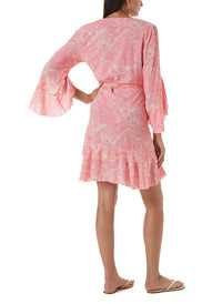 kirsty tropical coral midi kaftan 