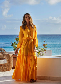 sonja apricot long dress 