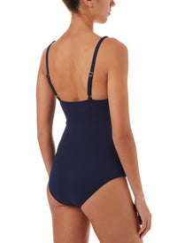 lisbon navy pique overtheshoulder knot supportive onepiece swismuit 2019 B