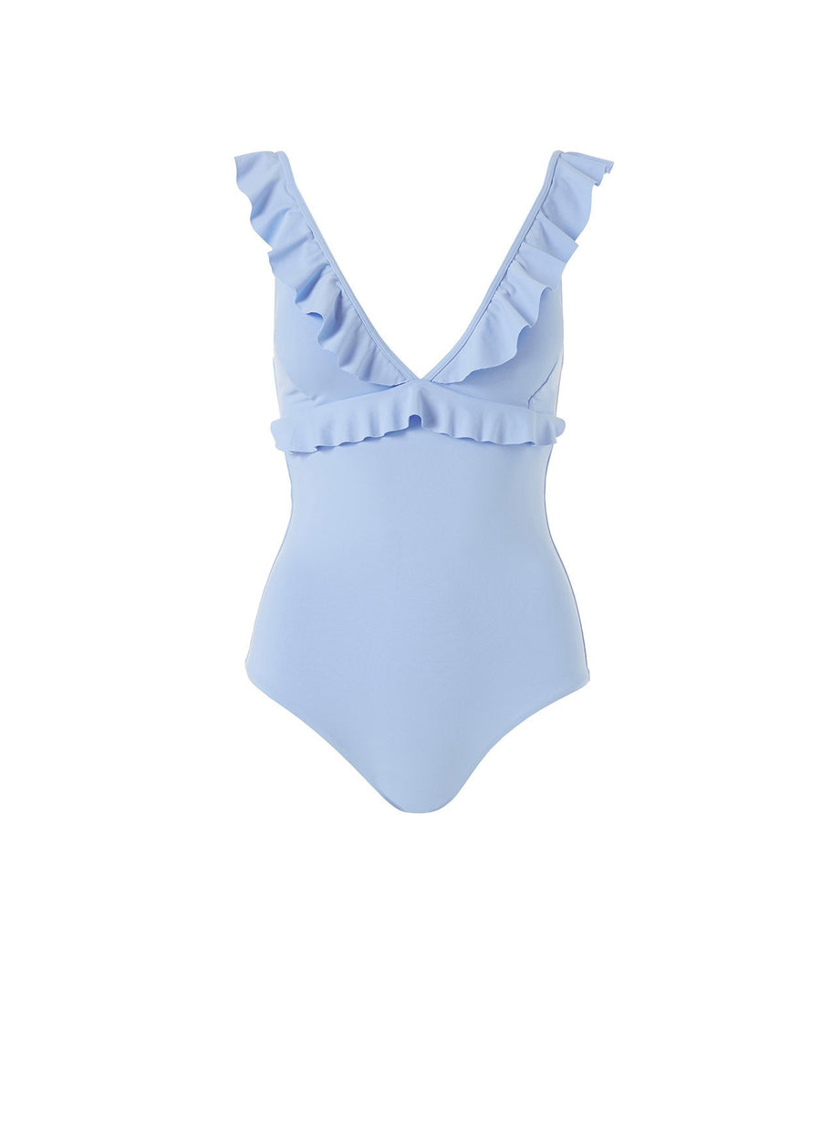 Los Angles Cornflower Frill Over The Shoulder One Piece 2020