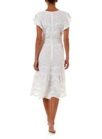 louisa white highneck midi tea dress 2019 B