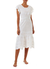 louisa white highneck midi tea dress 2019 F