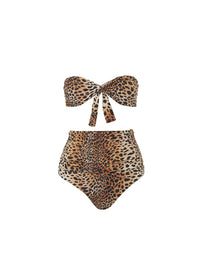 lyon cheetah highwaisted bandeau bikini 2019