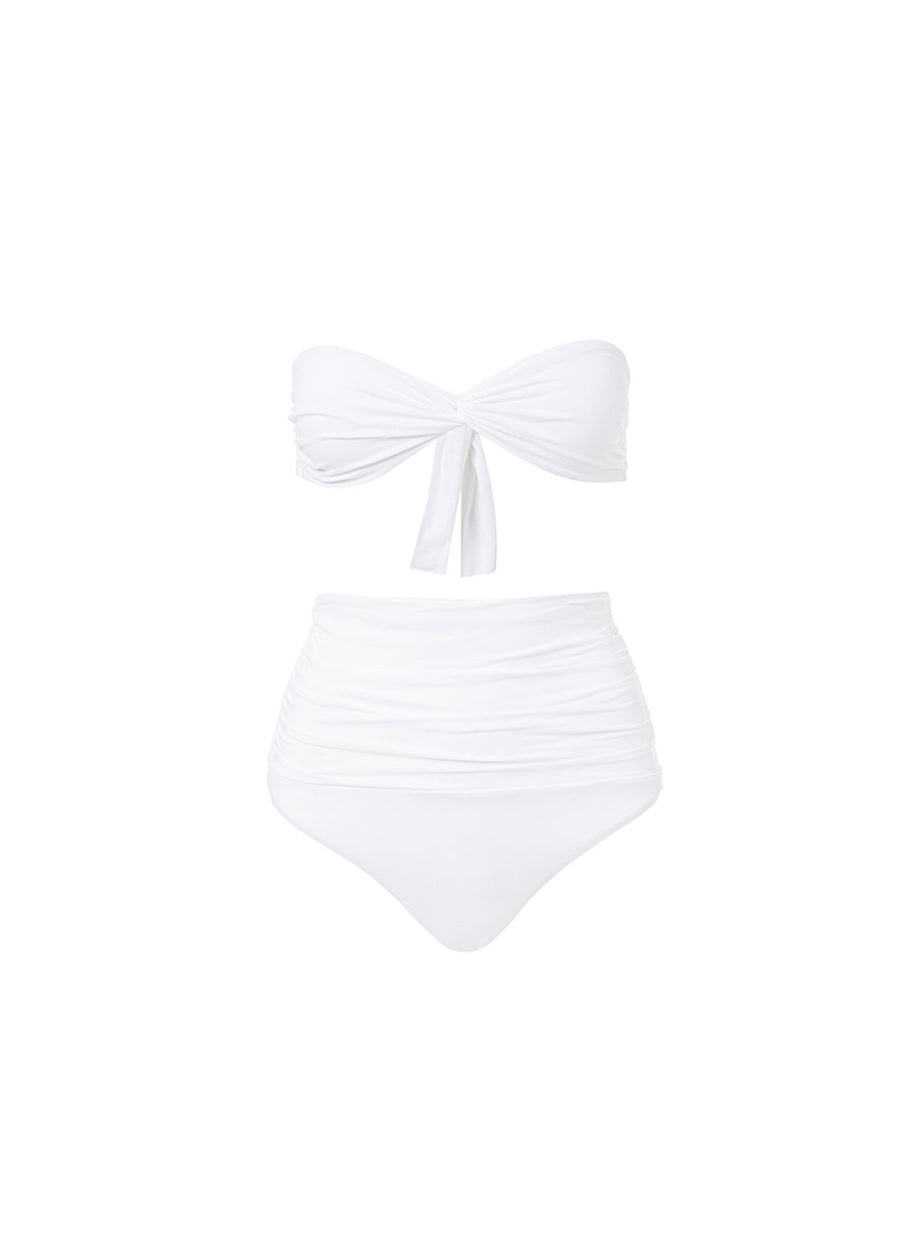 lyon white highwaisted bandeau bikini 2019