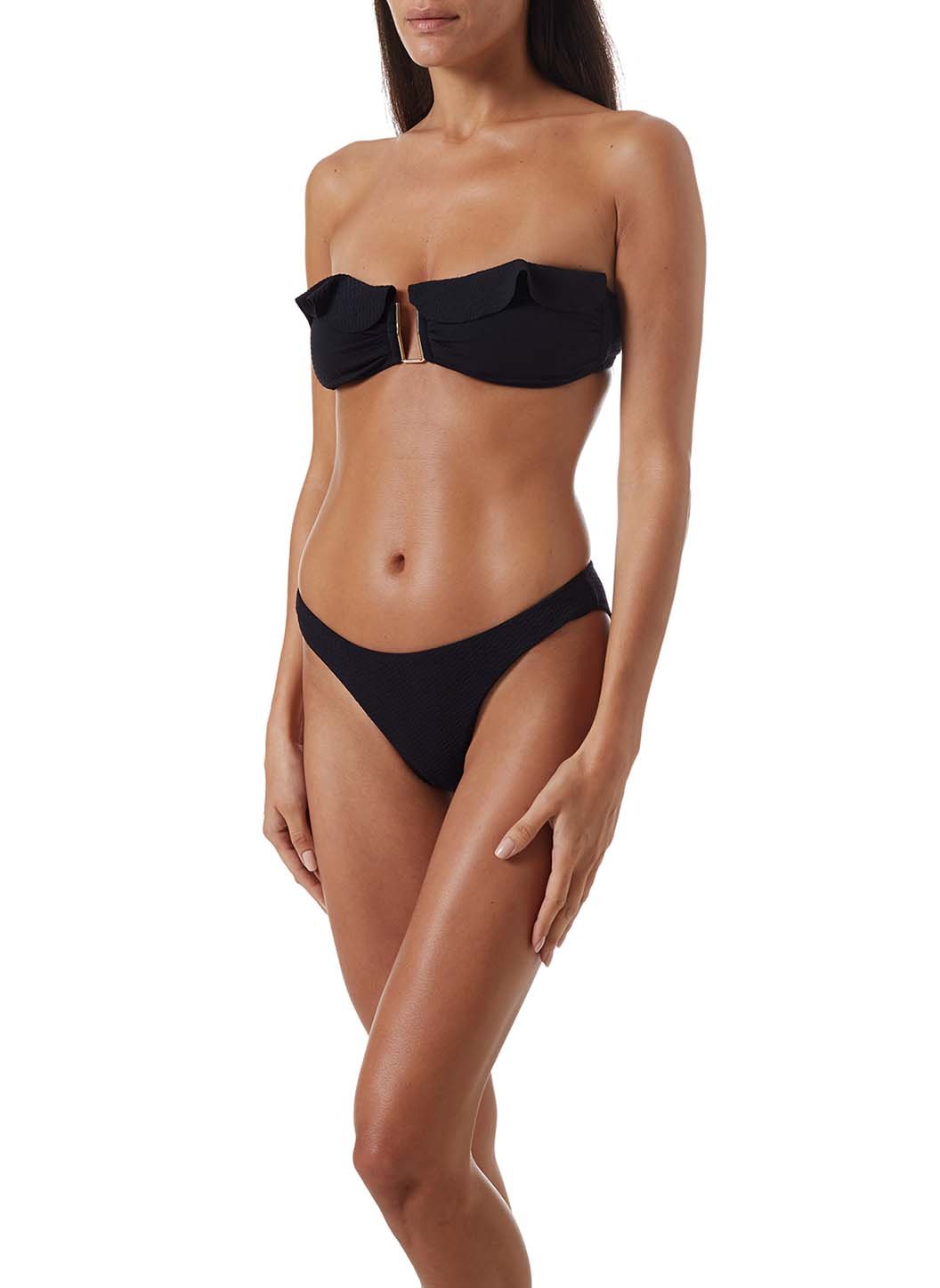 maine black mazy frill u trim bandeau bikini model_F