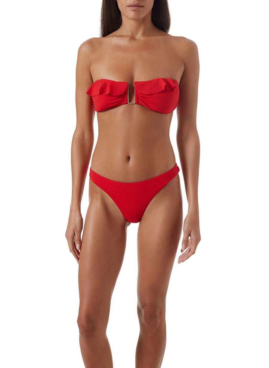 Reggiseno a triangolo e perizoma in tulle Donna, Rosso | Milano Reggiseno a triangolo e perizoma in tulle Donna, Rosso | Milano