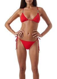 maldives red chain trim triangle bikini model_P