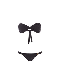 Martinique Black Bandeau Padded Twist Bikini