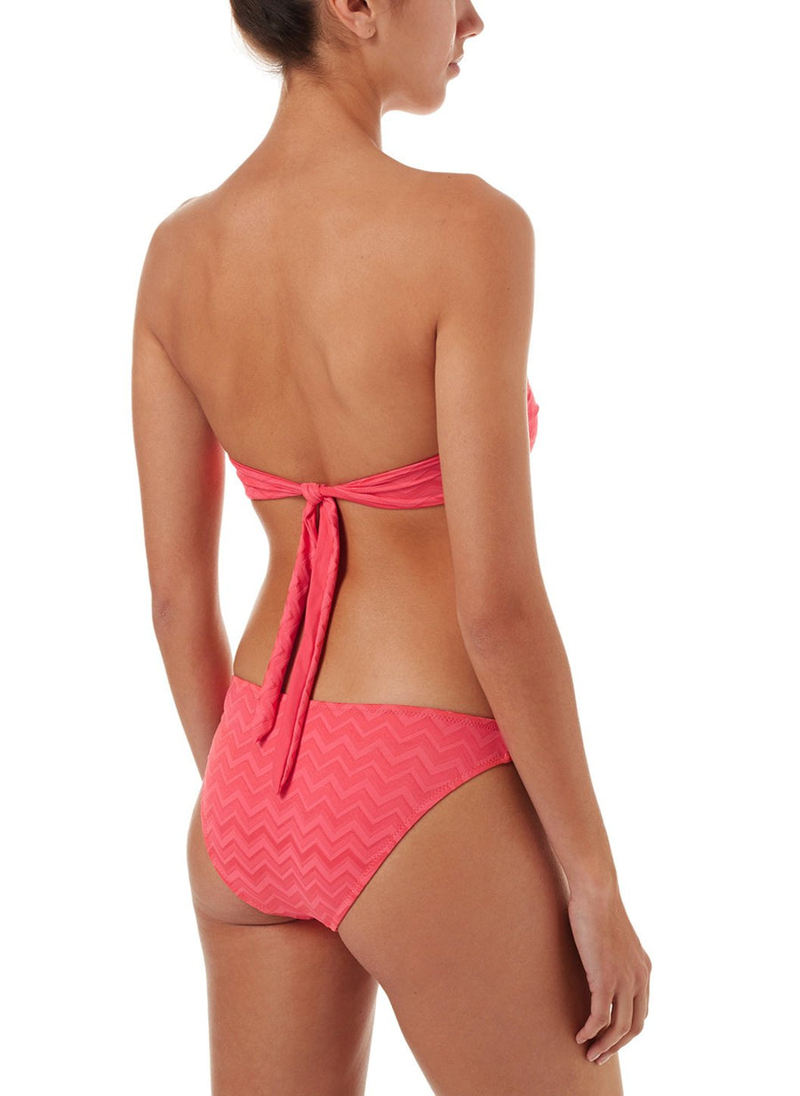 martinique coral zigzag bandeau padded twist bikini 2018 B