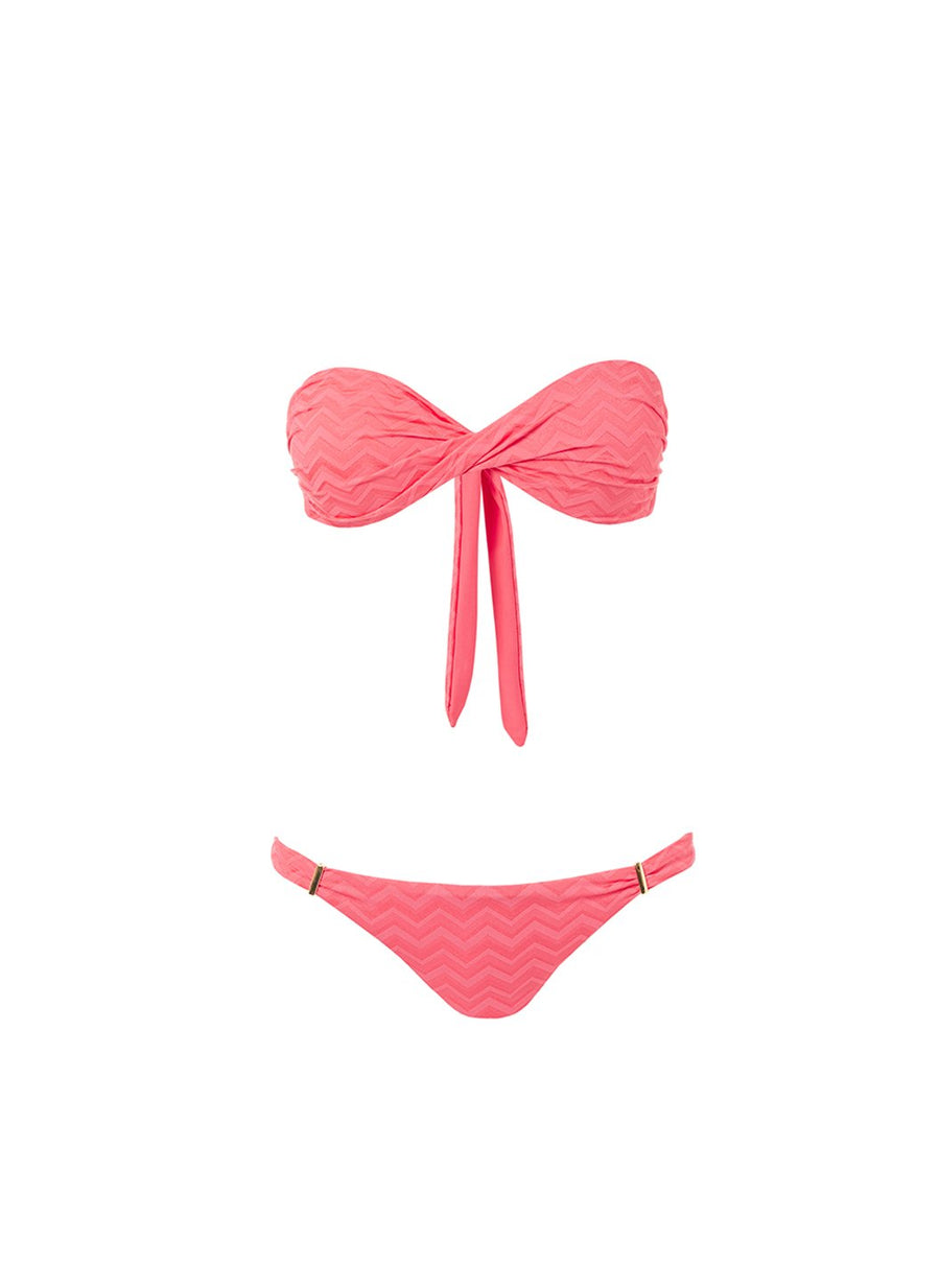 martinique coral zigzag bandeau padded twist bikini 2018