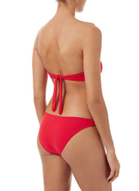 Martinique Red Bandeau Padded Twist Bikini