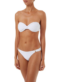 martinique white pique bandeau padded twist bikini 2018 F