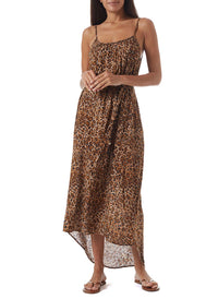 melissa cheetah print scoop neck long dress model_F