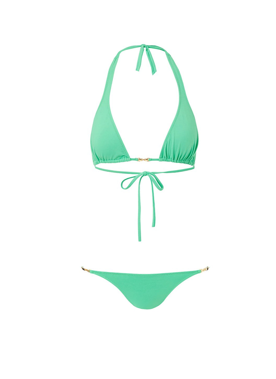 mustique green halterneck goldlink bikini 2019