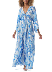 natalie twirl lace up long kaftan model_F