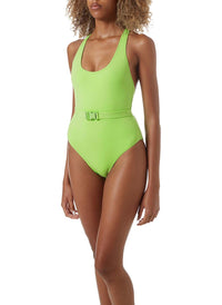 nevis lime eco belted racerback swimsuit model_F