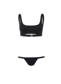 Orlando Black Classic Over The Shoulder Crop Bikini