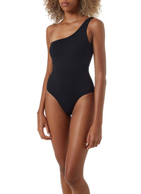 palermo black ribbed one shoulder swimsuit model_F
