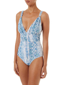panarea serpente classic overtheshoulder ruched onepiece swimsuit 2019 F