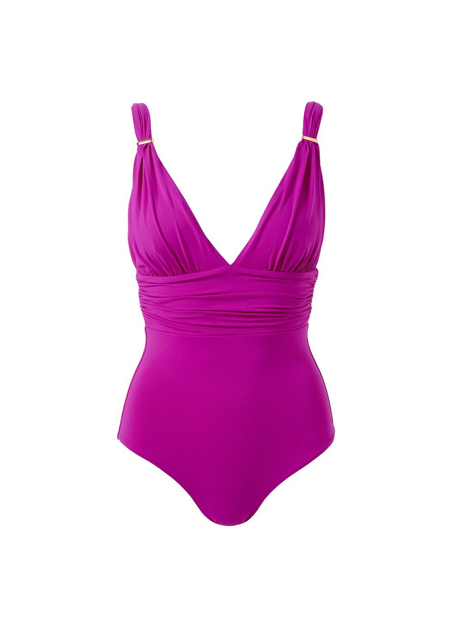panarea viola bar trim over the shoulder swimsuit Cutout