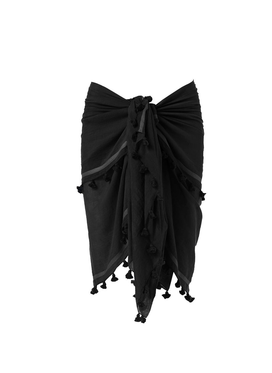 pareo plain black 