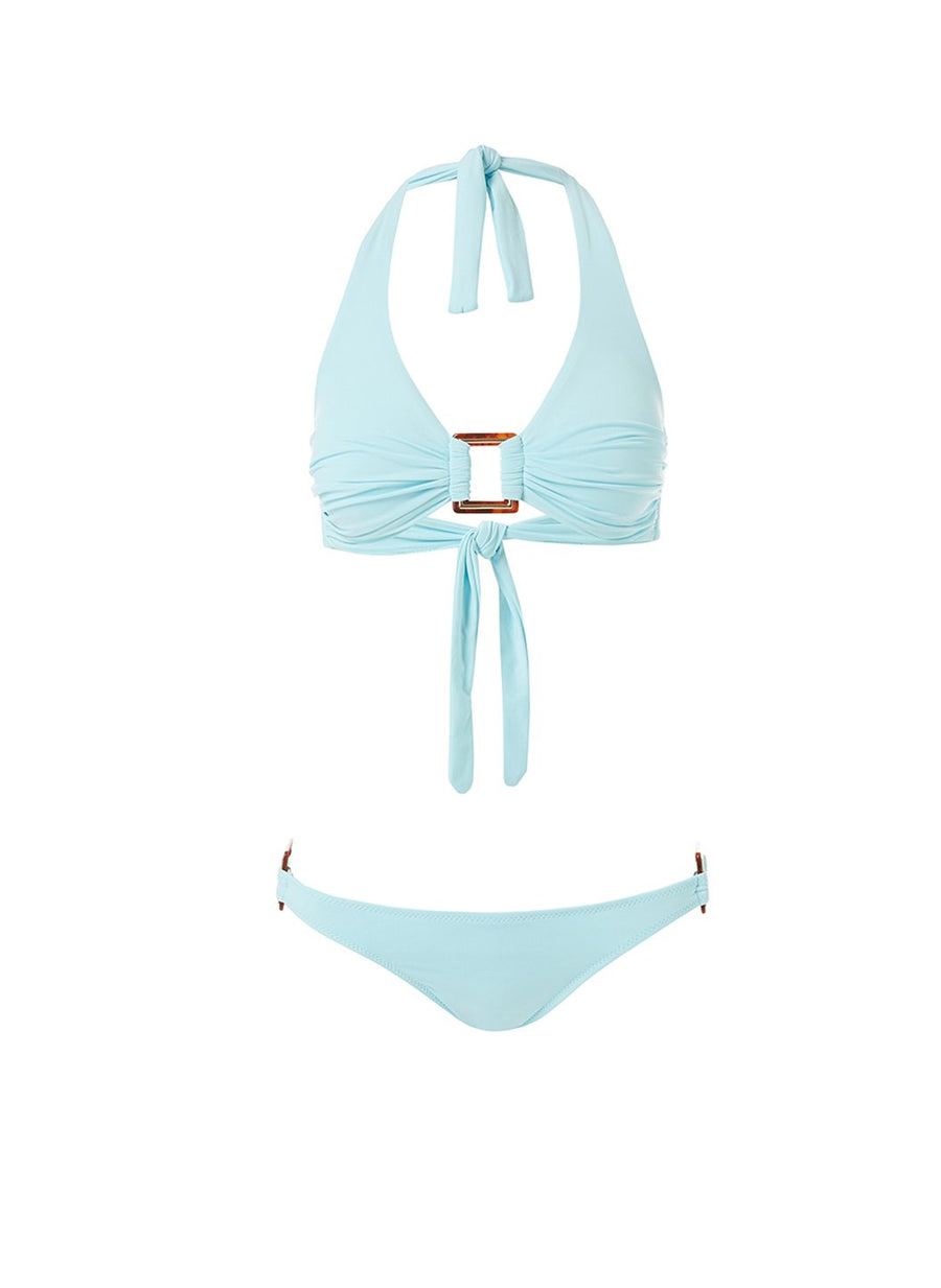 paris sky halterneck rectangle trim bikini 2019