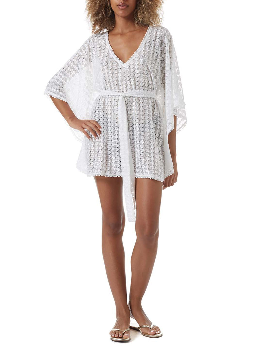 petra white knit belted kaftan model_F