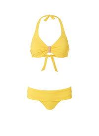 Provence Yellow Plaque Trim Supportive Halterneck Bikini 2020
