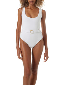 rio cream ridges belted over the shoulder swimsuit model_P
