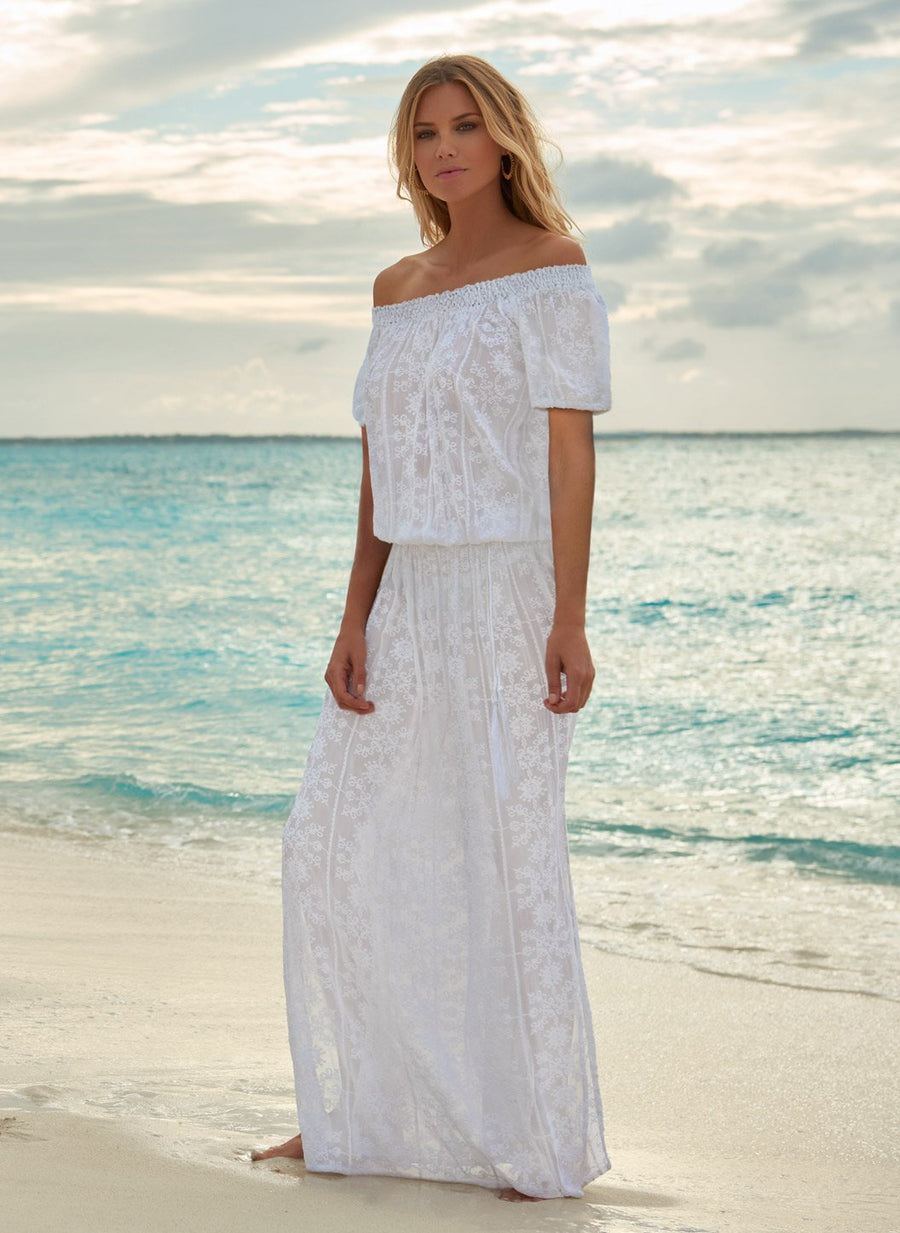 Sabina White Embroidered Offtheshoulder Maxi Dress | Official Site Sabina White Embroidered Offtheshoulder Maxi Dress | Official Site