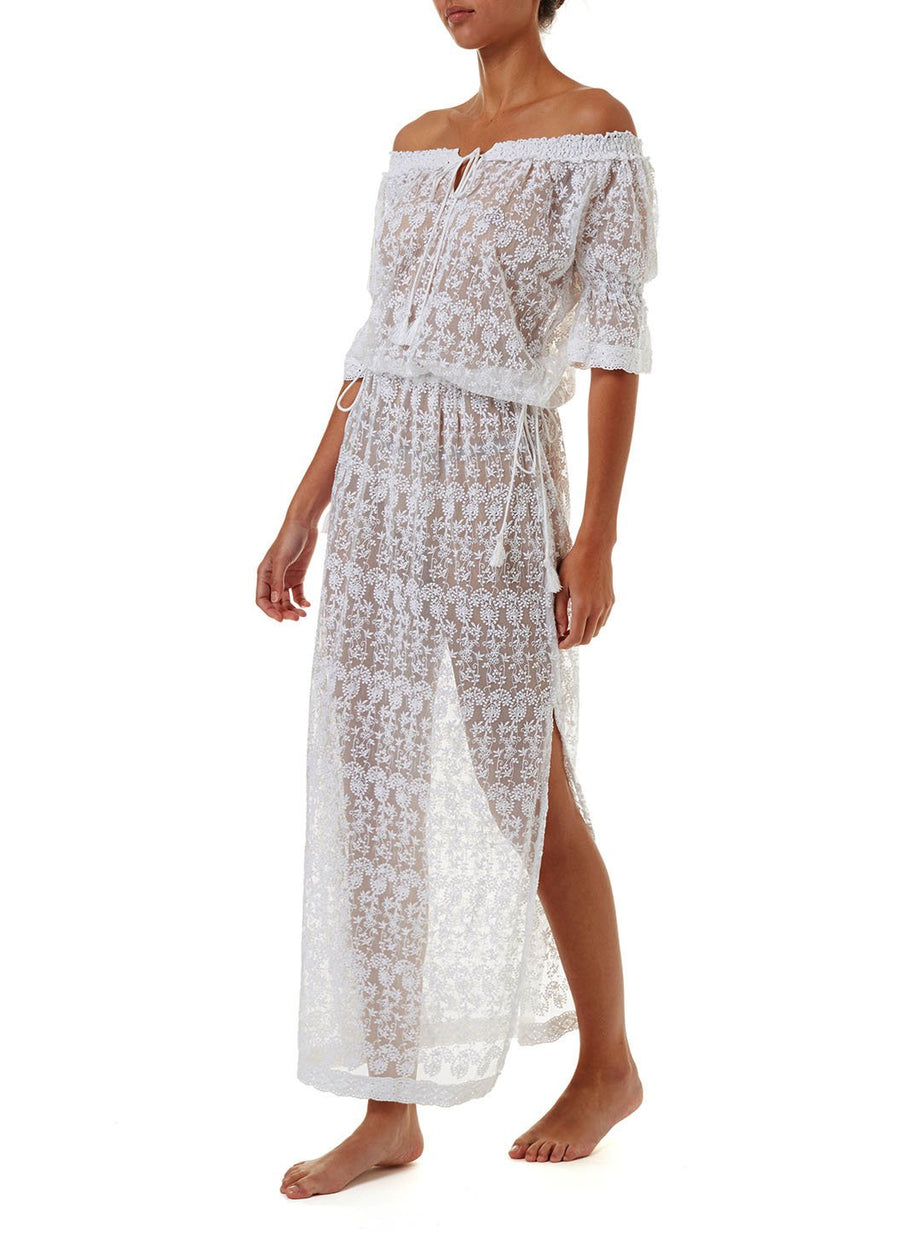 sabina white embroidered offtheshoulder maxi dress 2019 F